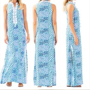 Lilly Pulitzer Jane Maxi Toe In Pineapple Print